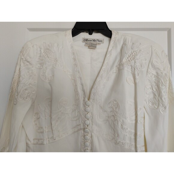 Marie St Claire Ivory Soutache Embroidery Jacket & Skirt Set Womens Victorian 8 - Picture 2 of 16